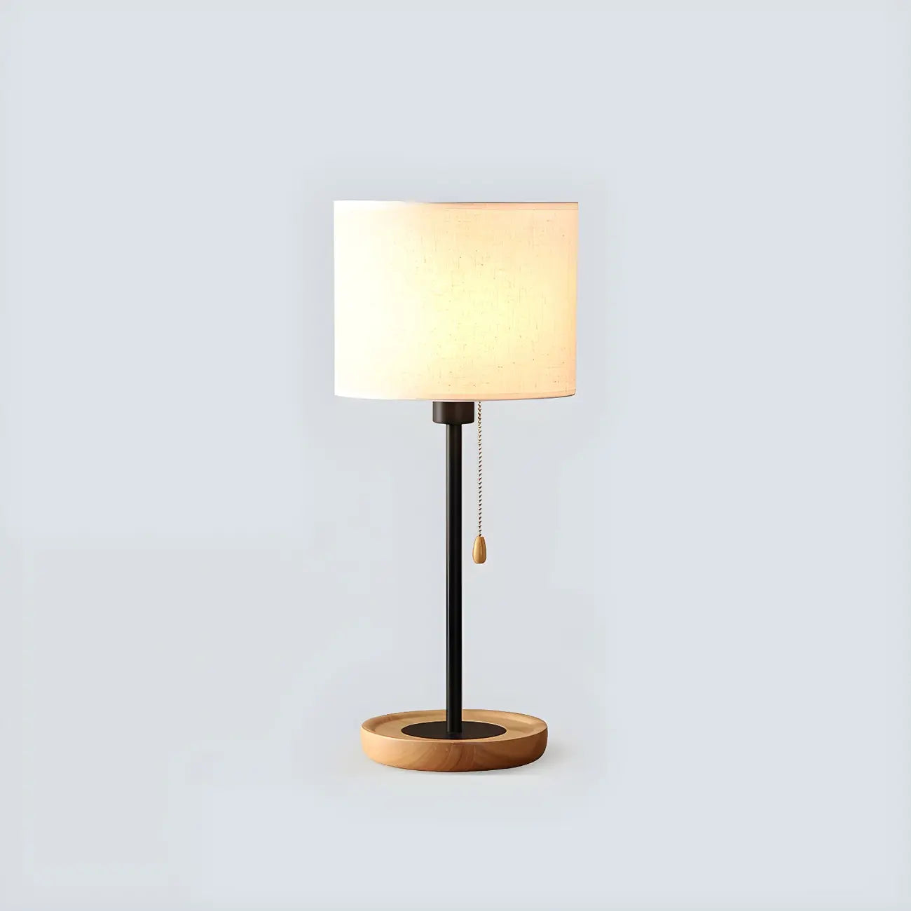 Lampe de table géométrique moderne avec interrupteur à tirette pour usage résidentiel