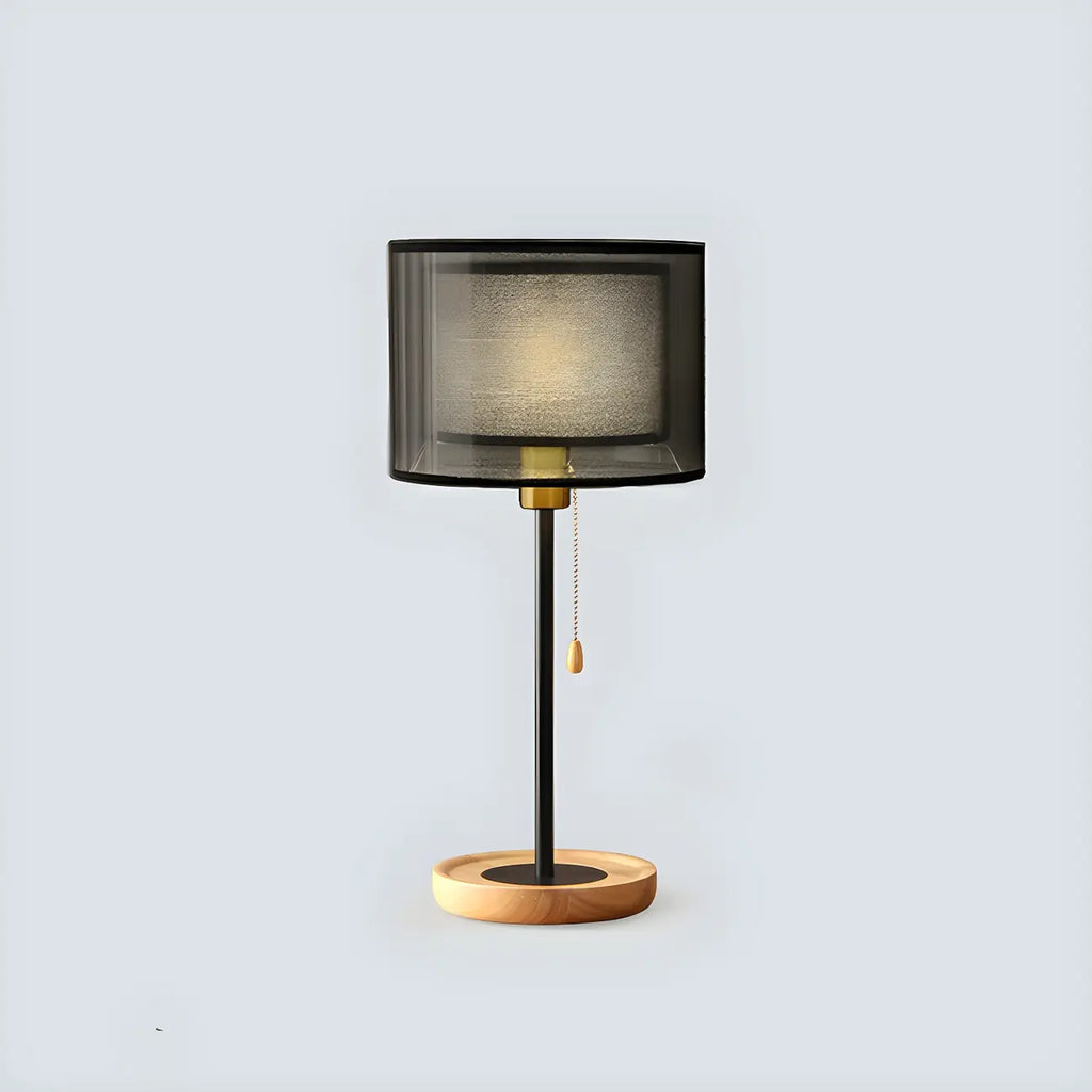Lampe de table géométrique moderne avec interrupteur à tirette pour usage résidentiel