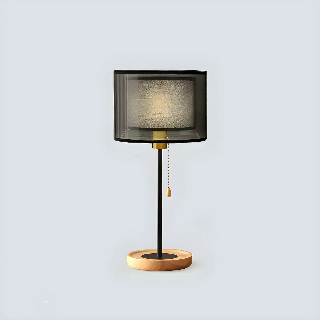 Lampe de table géométrique moderne avec interrupteur à tirette pour usage résidentiel