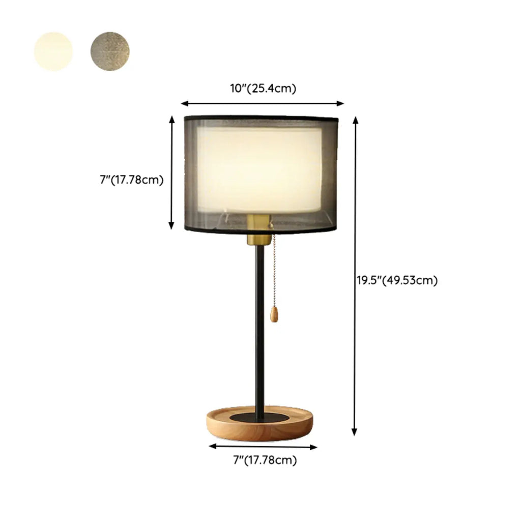 Lampe de table géométrique moderne avec interrupteur à tirette pour usage résidentiel