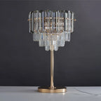Lampe de table géométrique en cristal glamour