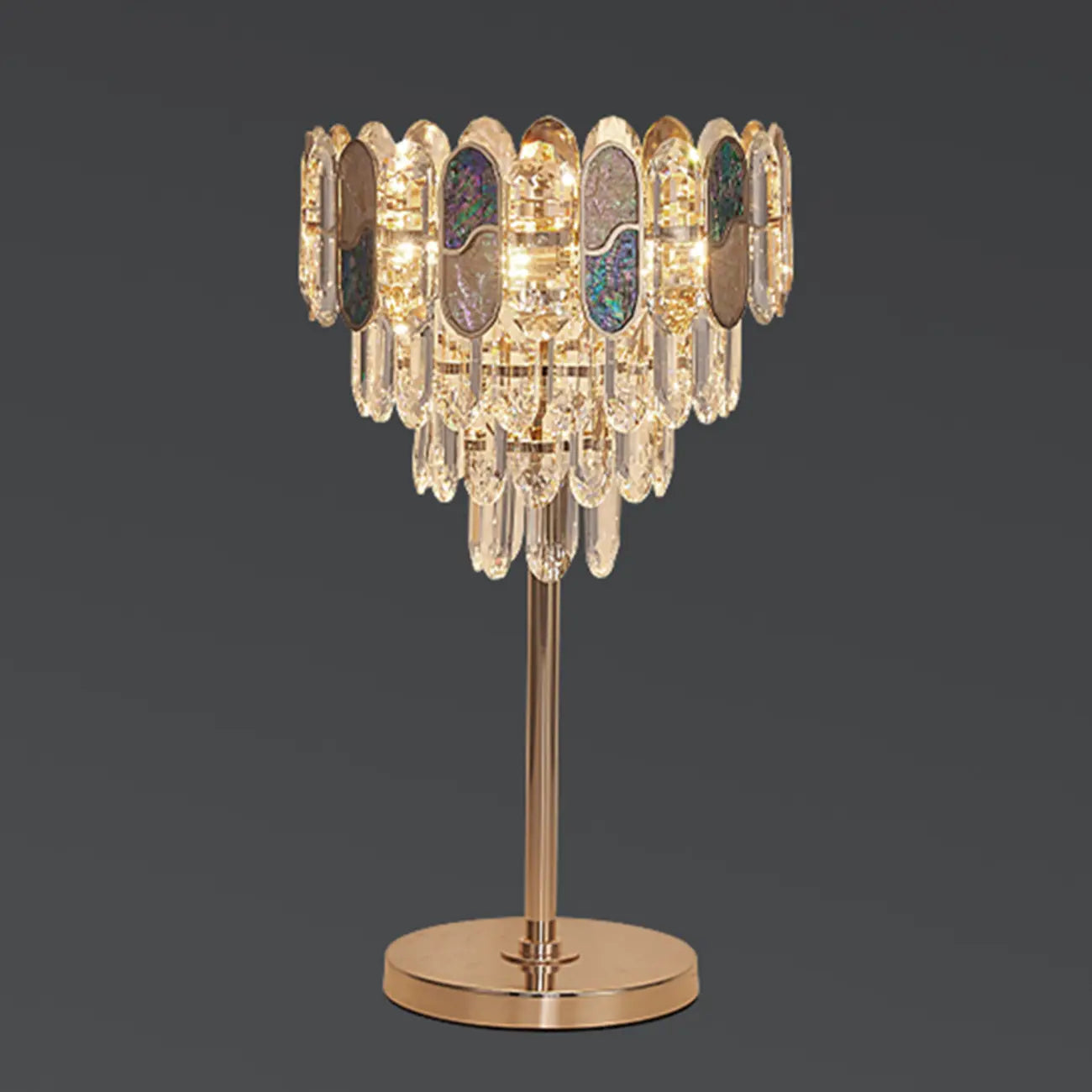 Lampe de table géométrique en cristal glamour