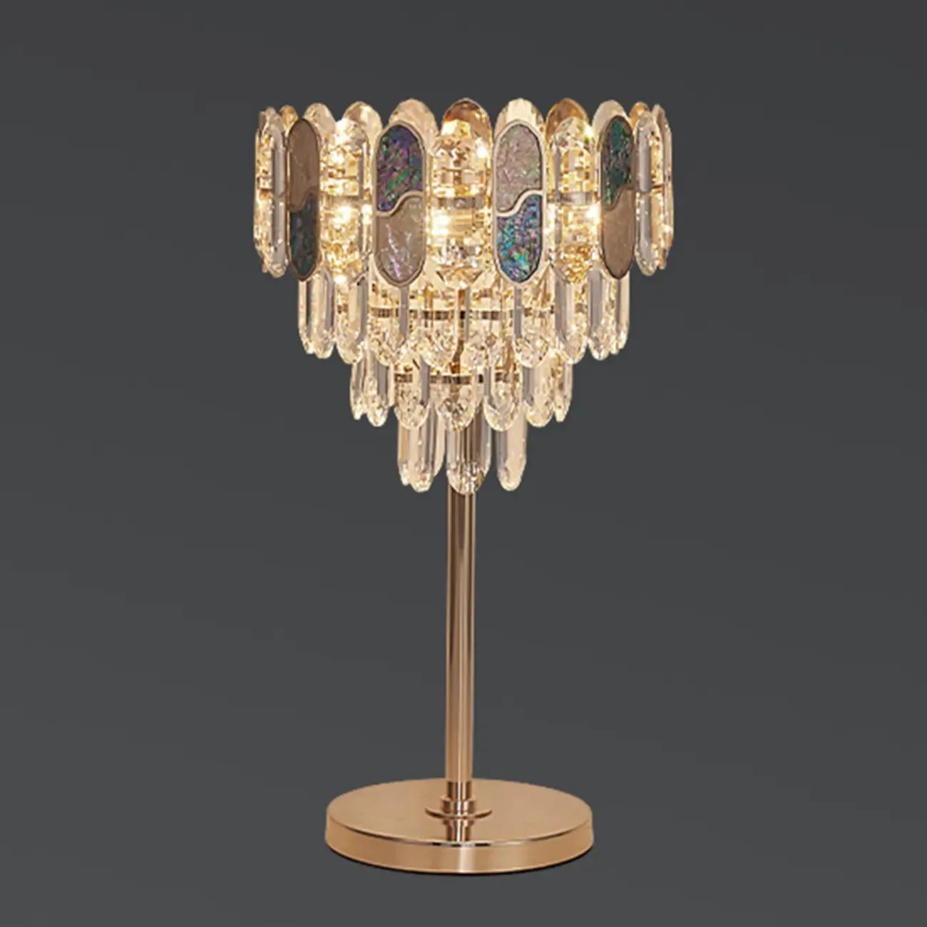 Lampe de table géométrique en cristal glamour