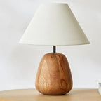 Lampe de table rustique en bois blanc à brancher pour usage résidentiel