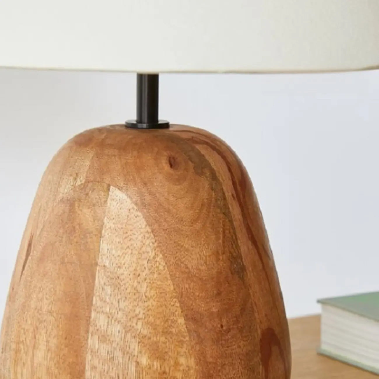 Lampe de table rustique en bois blanc à brancher pour usage résidentiel