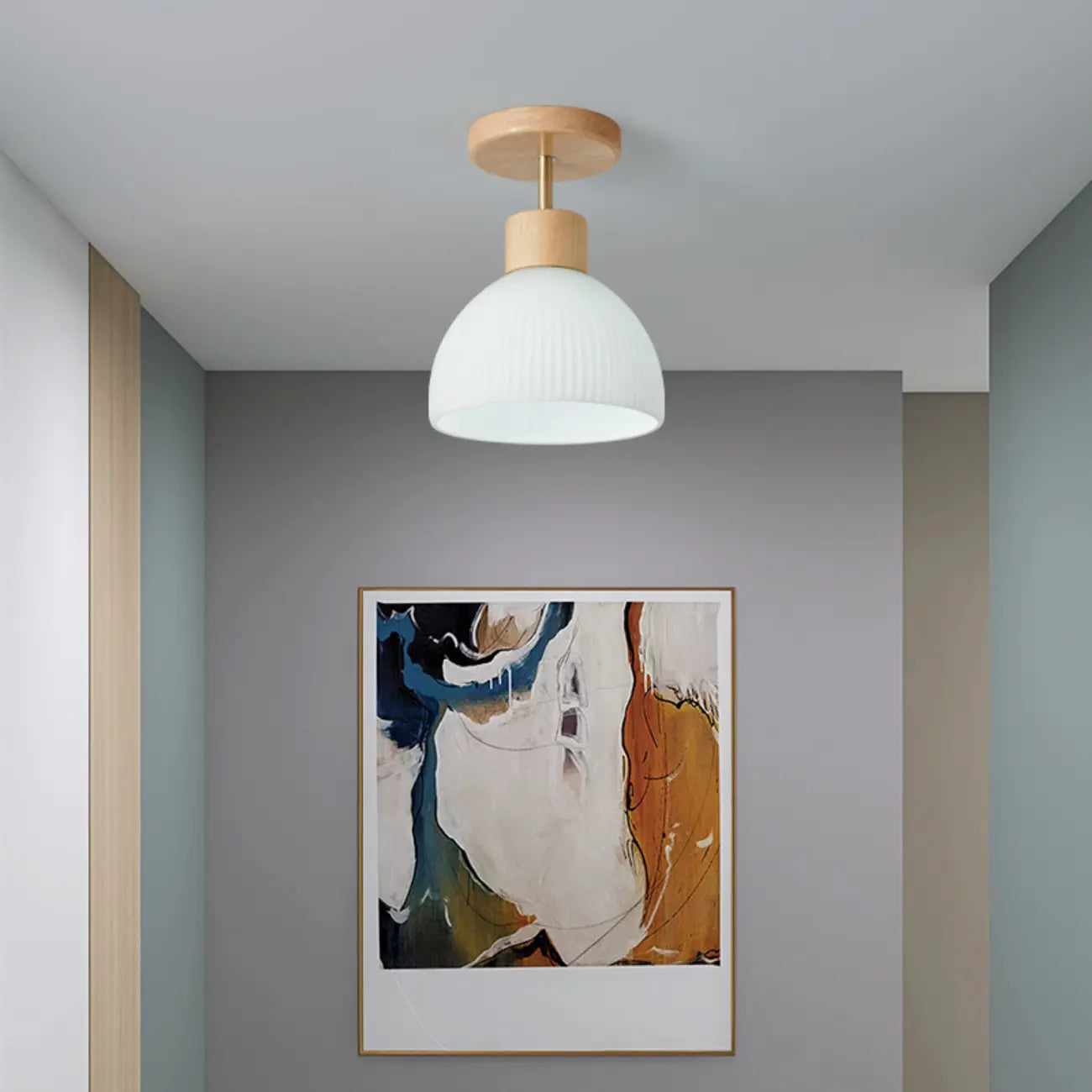 Plafonnier semi-encastré moderne à LED en forme de bol pour espace de vie