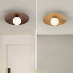 Mini plafonnier semi-encastré finition naturelle pour salon
