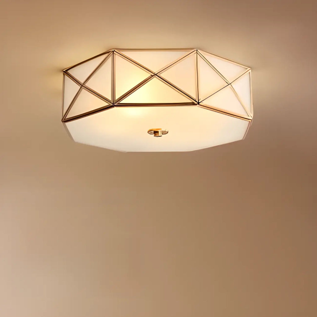Plafonnier encastré en verre colonial pour usage résidentiel
