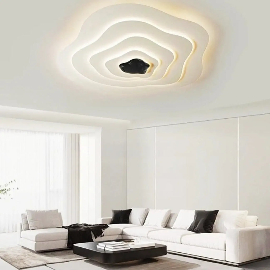 Plafonnier encastré moderne à plusieurs niveaux en résine, à intensité variable, pour chambre à coucher