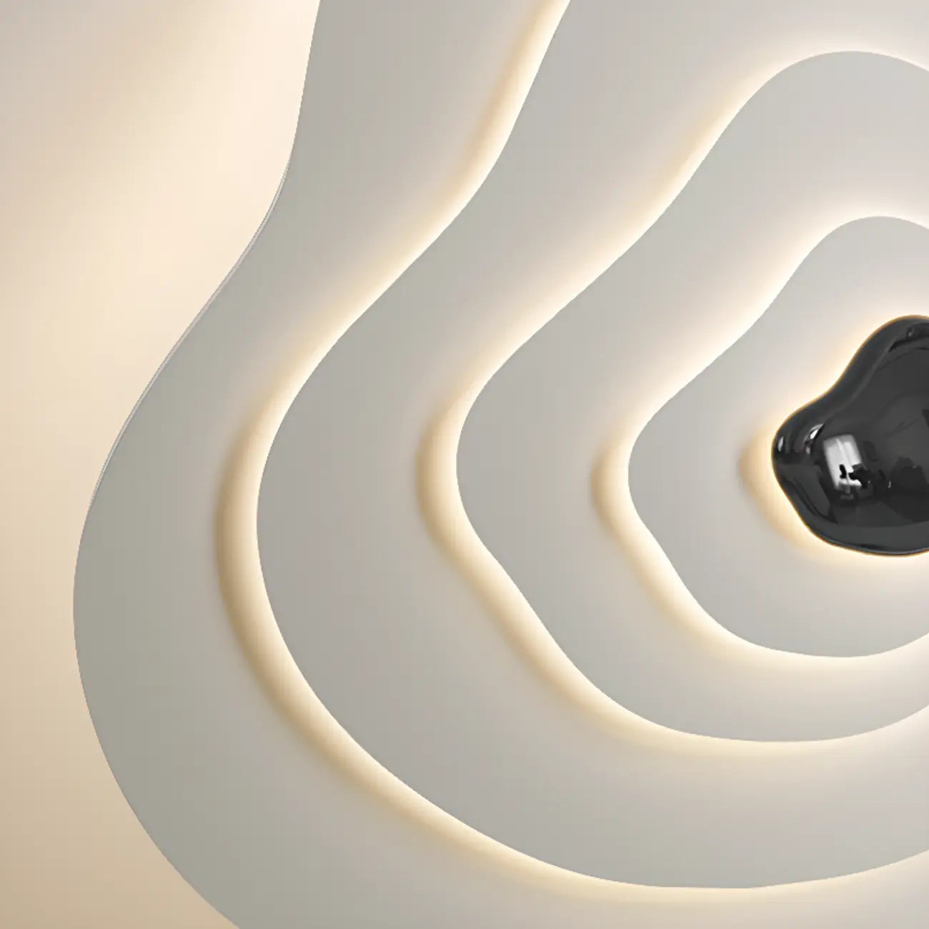 Plafonnier encastré moderne à plusieurs niveaux en résine, à intensité variable, pour chambre à coucher