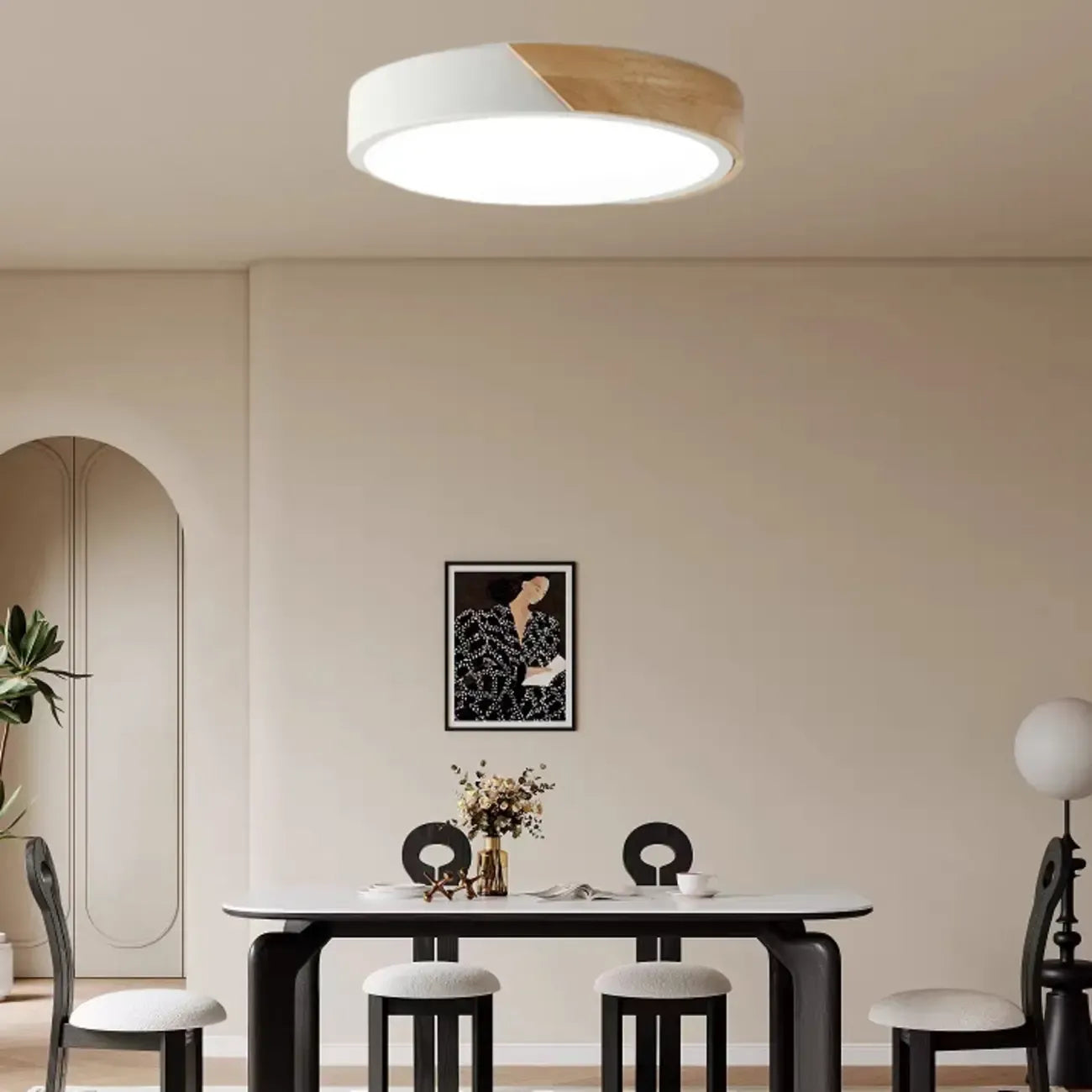 Plafonnier LED circulaire encastré pour usage résidentiel