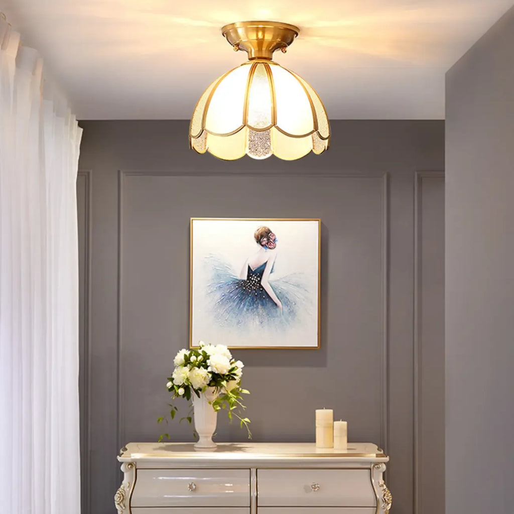 Plafonnier semi-encastré géométrique moderne pour salon