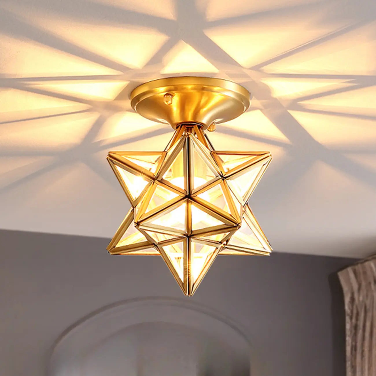 Plafonnier semi-encastré géométrique moderne pour salon