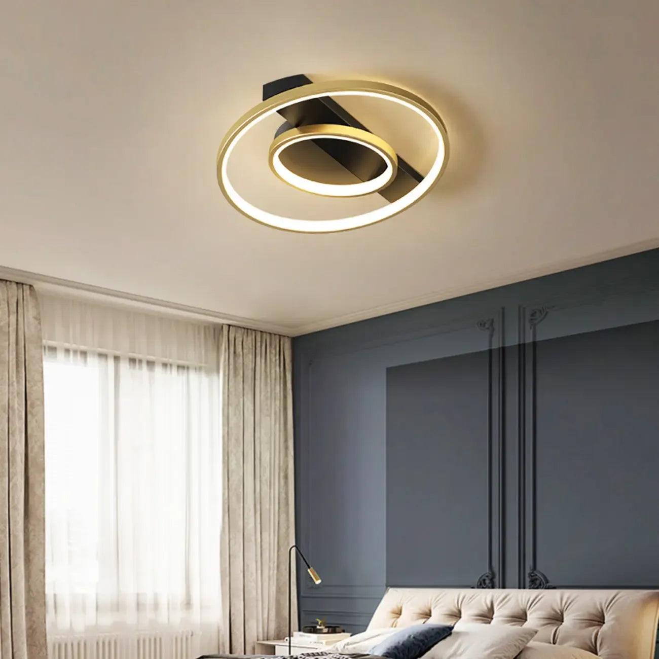 Plafonnier semi-encastré moderne à LED pour chambre à coucher