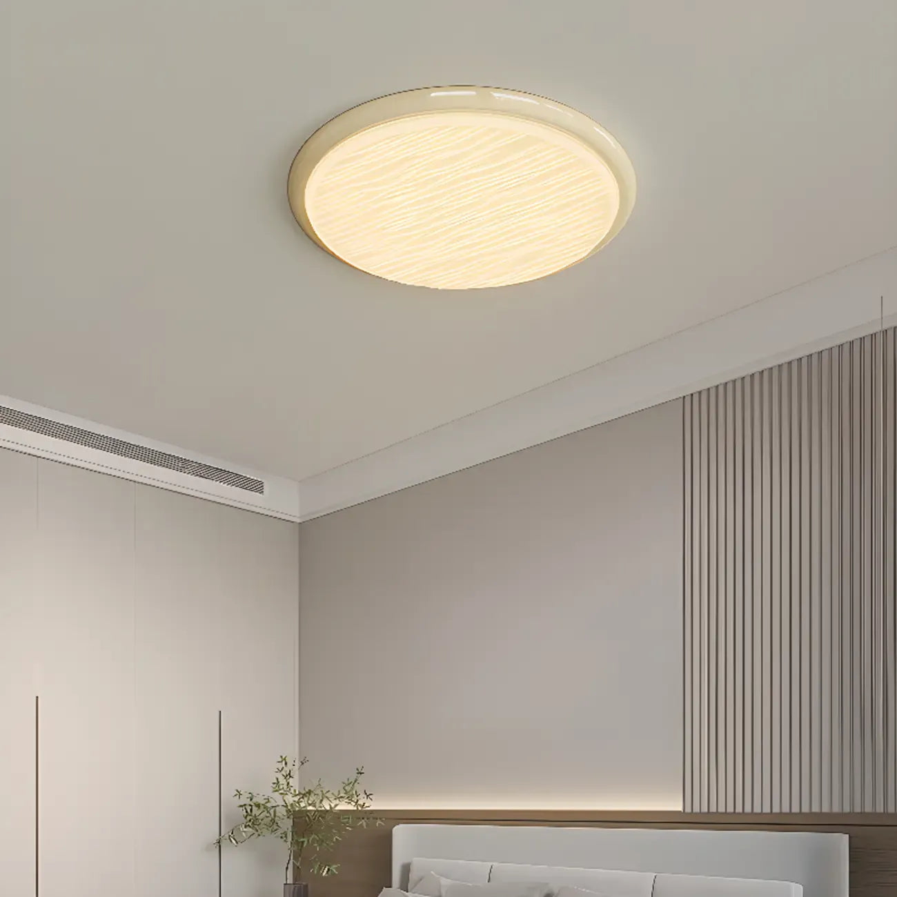 Plafonnier circulaire moderne à intensité variable pour usage intérieur