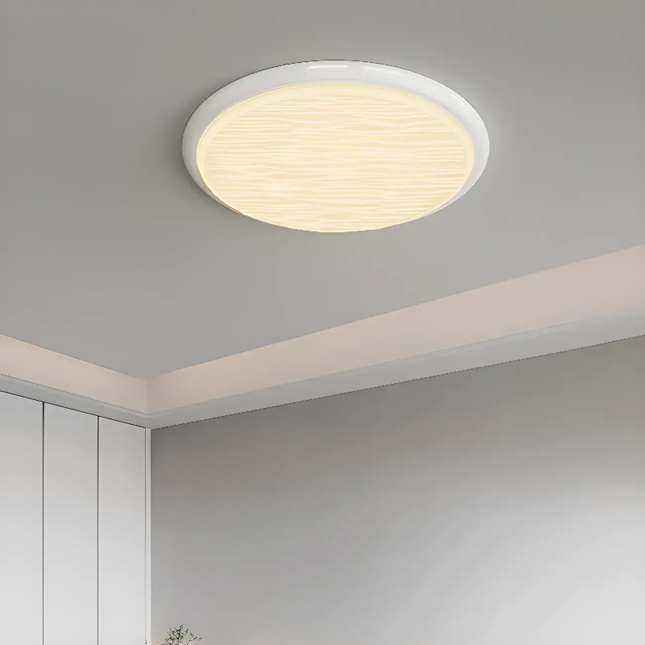 Plafonnier circulaire moderne à intensité variable pour usage intérieur