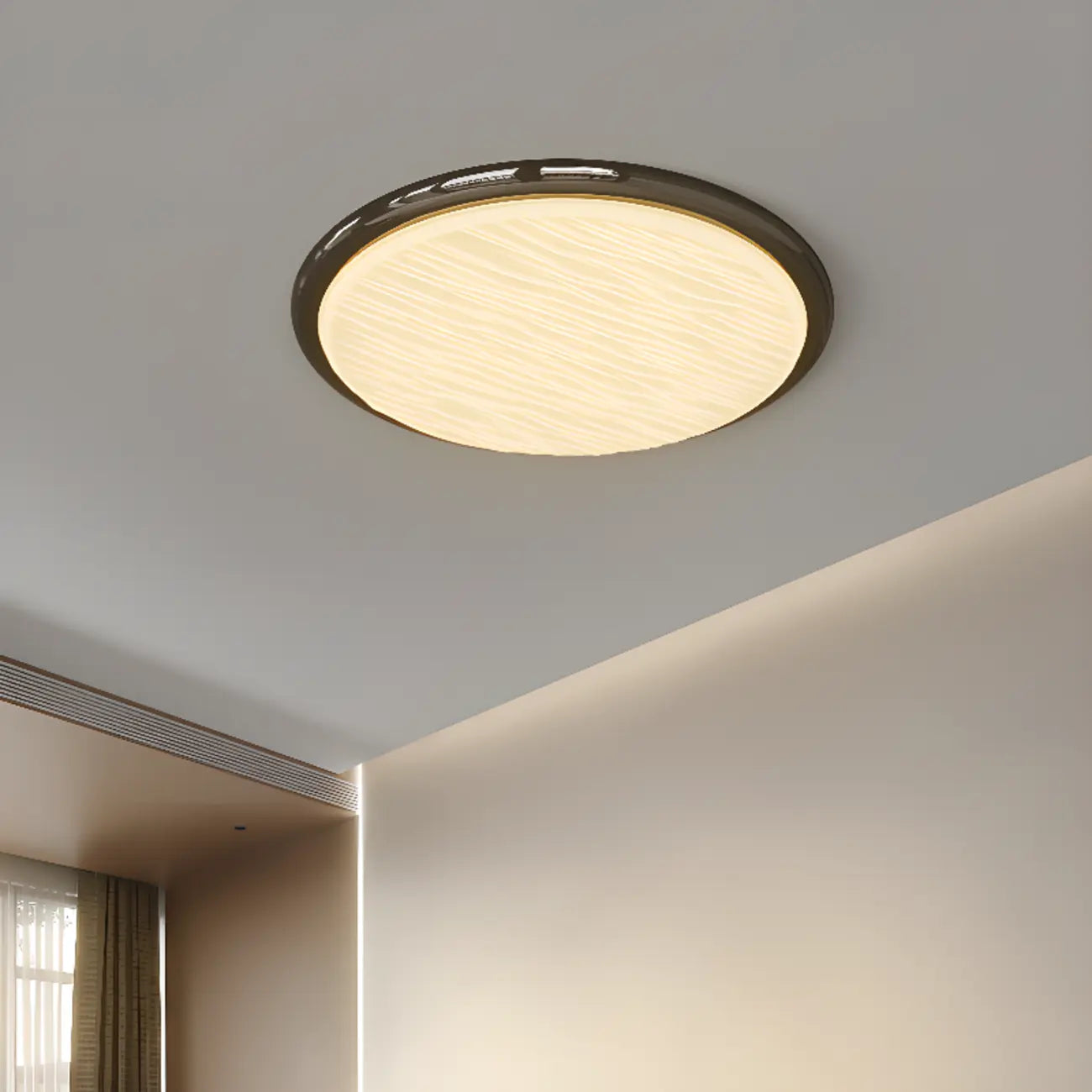 Plafonnier circulaire moderne à intensité variable pour usage intérieur