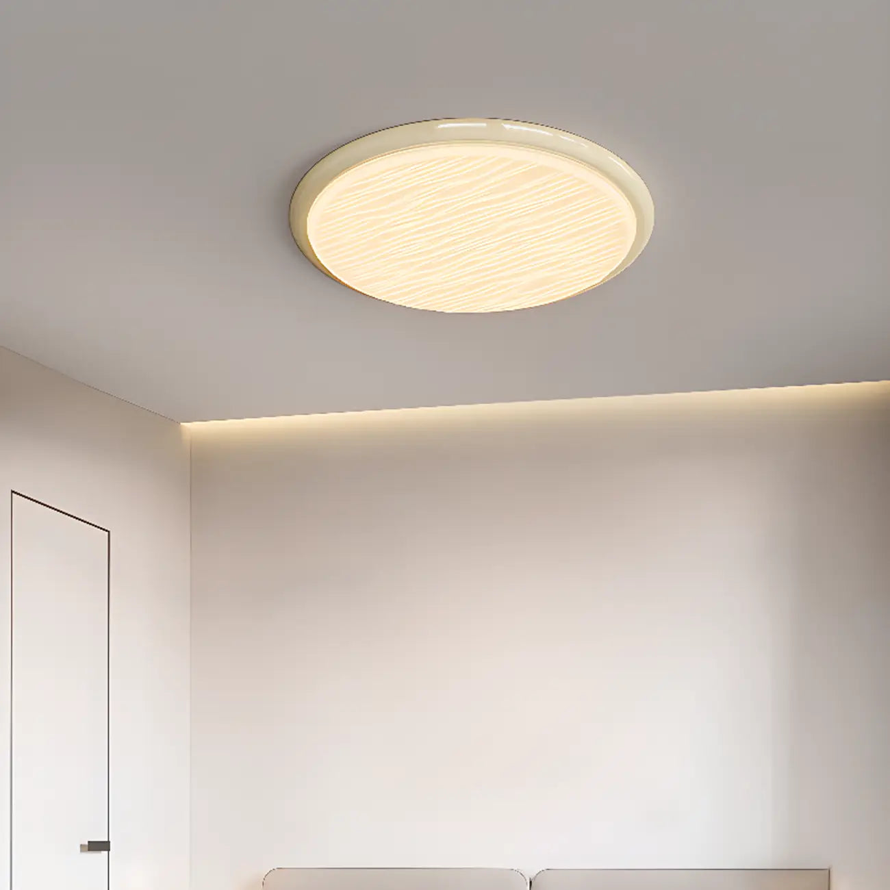 Plafonnier circulaire moderne à intensité variable pour usage intérieur
