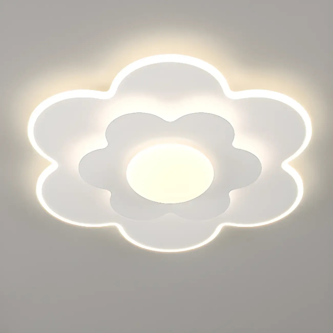 Plafonnier LED floral à intensité variable avec abat-jour en acrylique