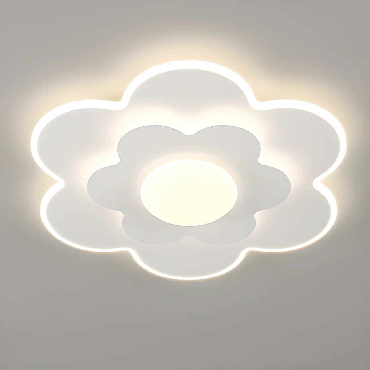 Plafonnier LED floral à intensité variable avec abat-jour en acrylique