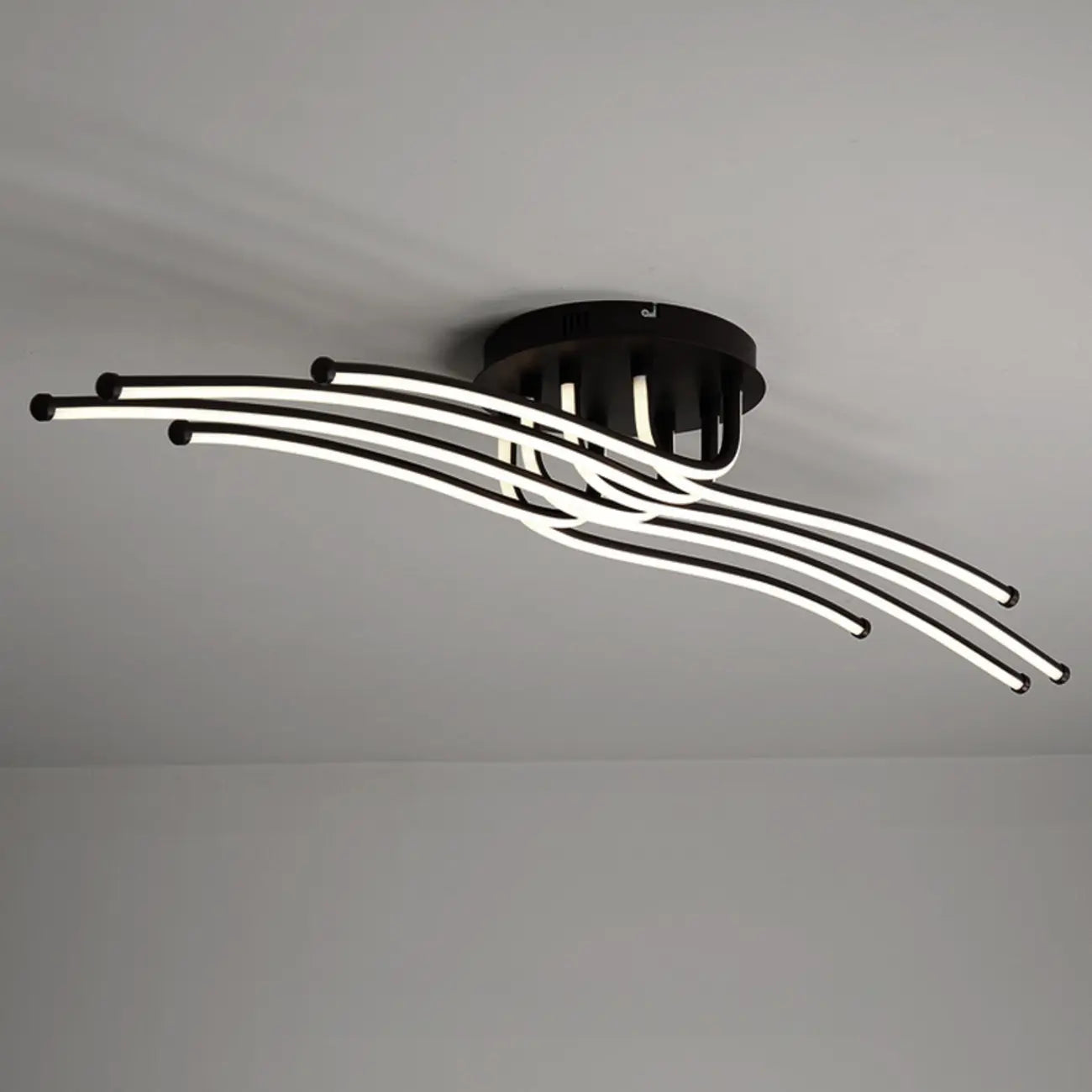 Plafonnier semi-encastré linéaire moderne avec abat-jour en gel de silice