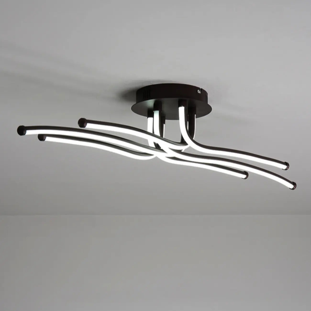 Plafonnier semi-encastré linéaire moderne avec abat-jour en gel de silice
