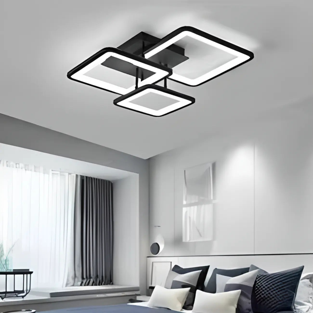 Plafonnier semi-encastré carré à LED pour salon