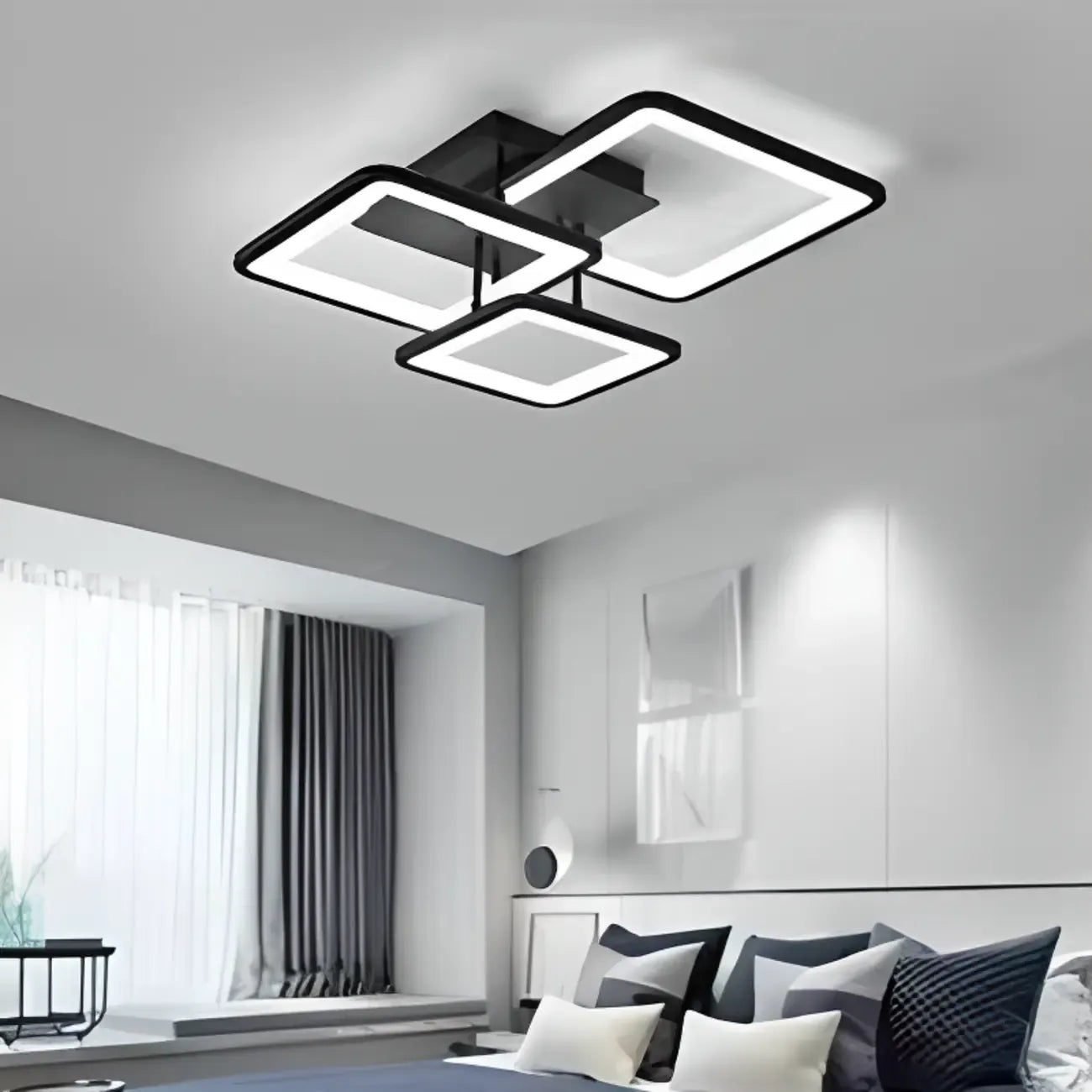 Plafonnier semi-encastré carré à LED pour salon