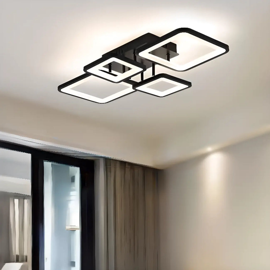 Plafonnier semi-encastré carré à LED pour salon