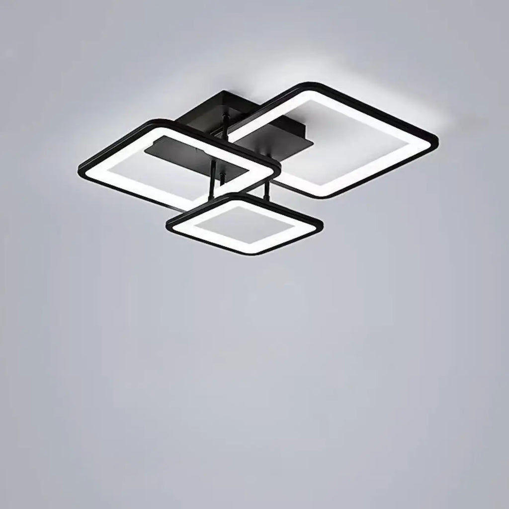 Plafonnier semi-encastré carré à LED pour salon