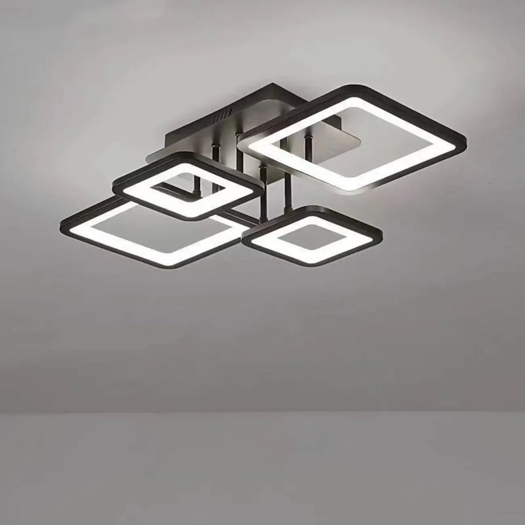 Plafonnier semi-encastré carré à LED pour salon