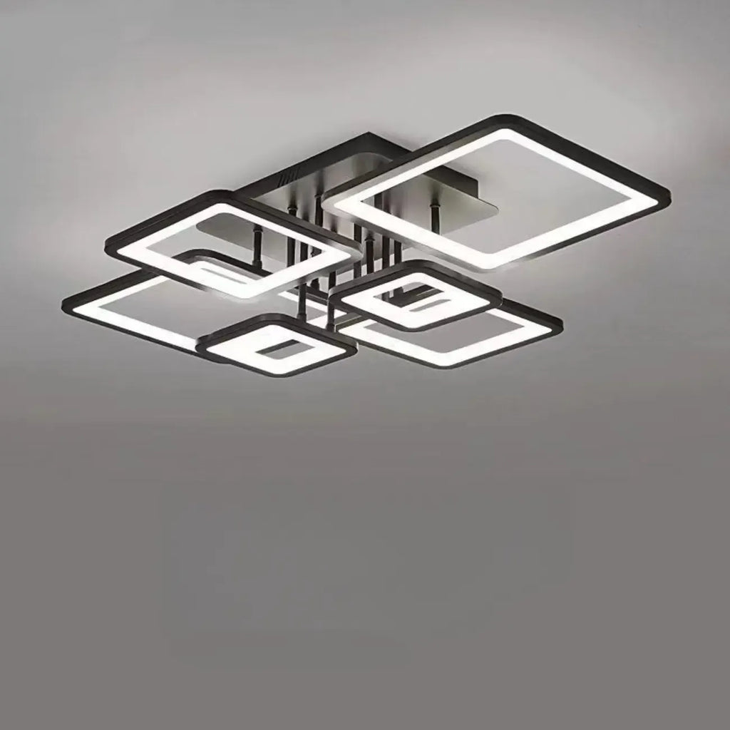Plafonnier semi-encastré carré à LED pour salon