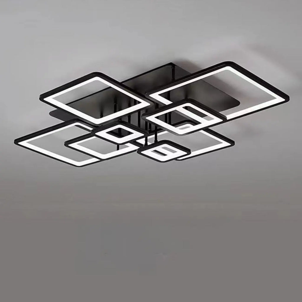 Plafonnier semi-encastré carré à LED pour salon