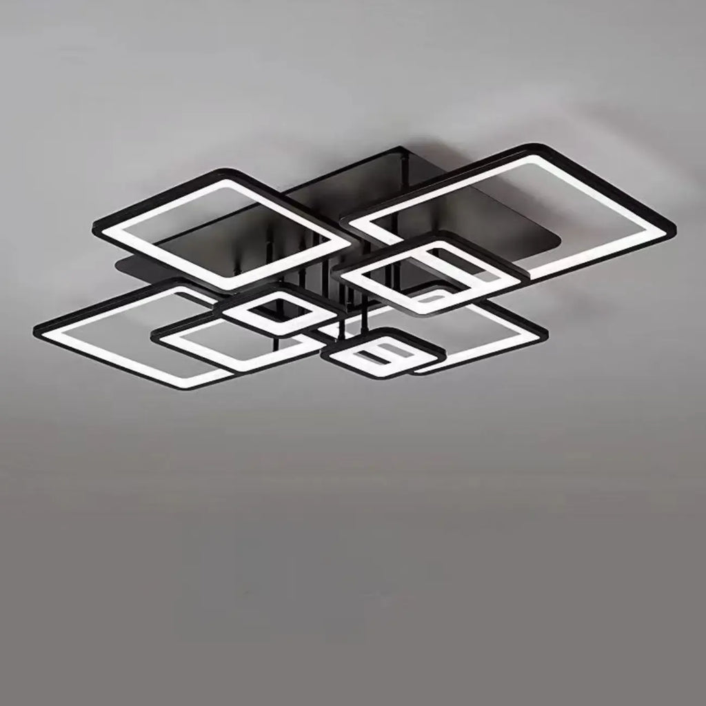 Plafonnier semi-encastré carré à LED pour salon