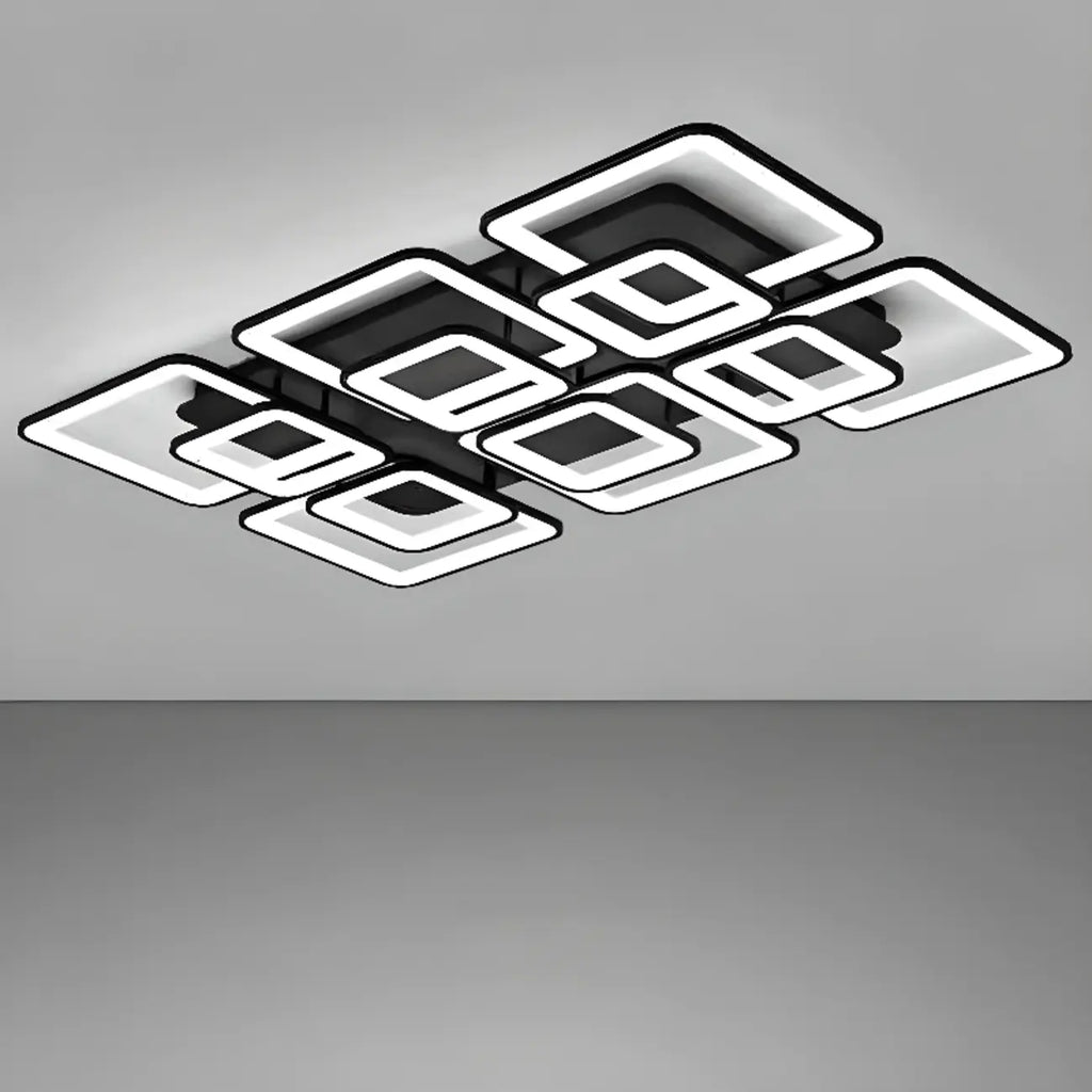 Plafonnier semi-encastré carré à LED pour salon