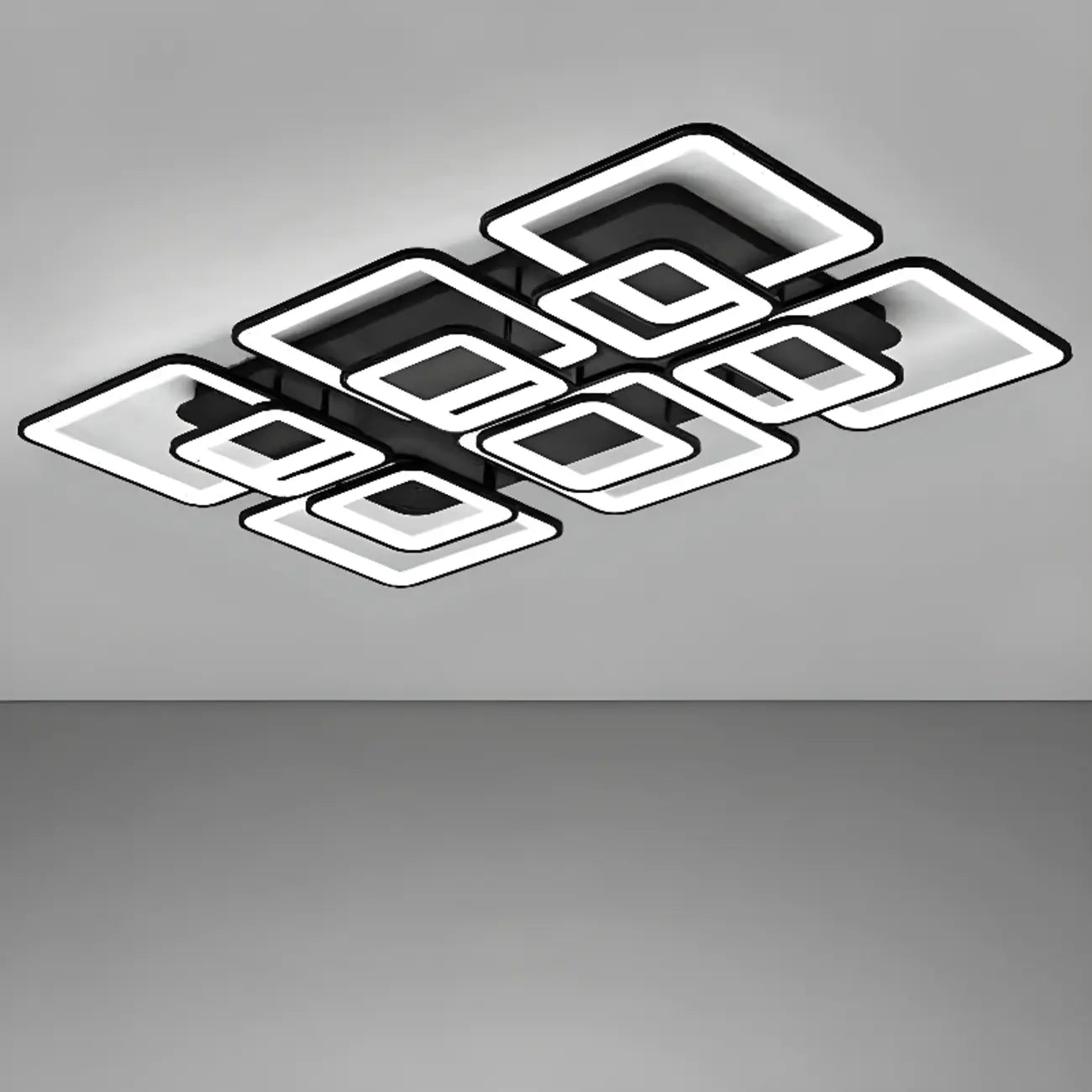 Plafonnier semi-encastré carré à LED pour salon