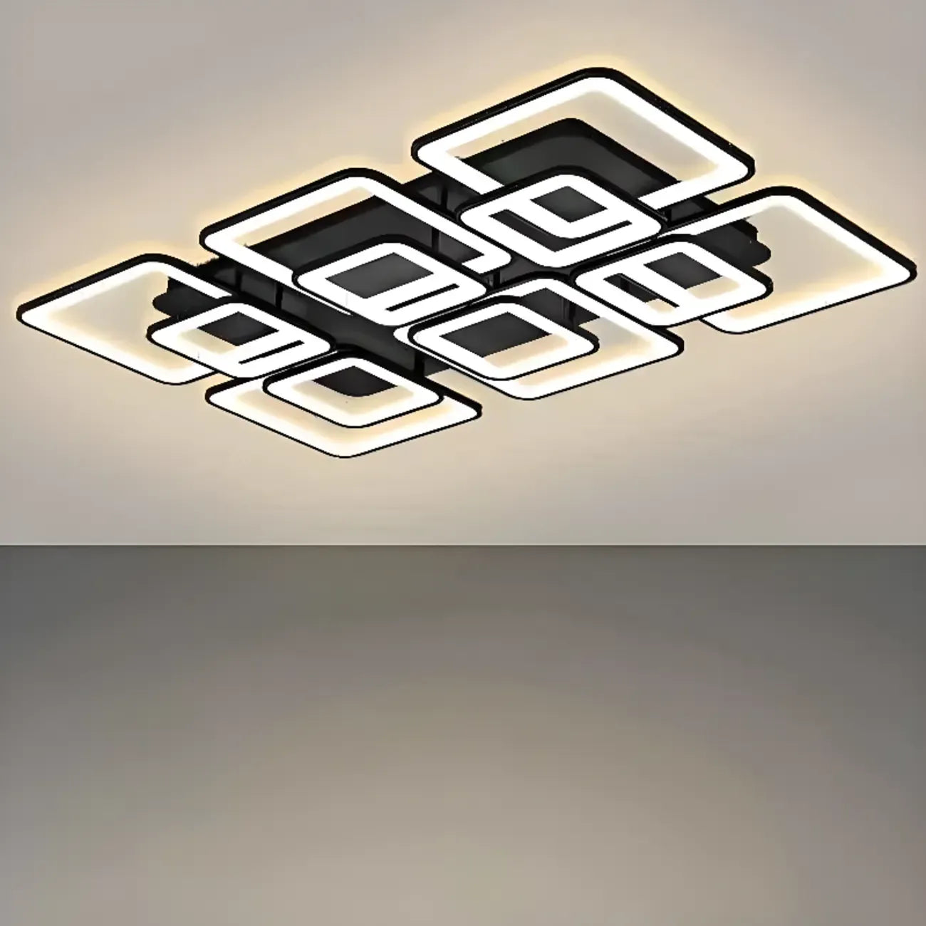 Plafonnier semi-encastré carré à LED pour salon