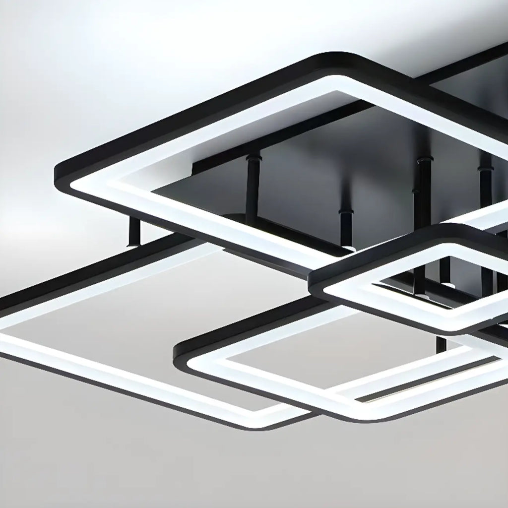 Plafonnier semi-encastré carré à LED pour salon