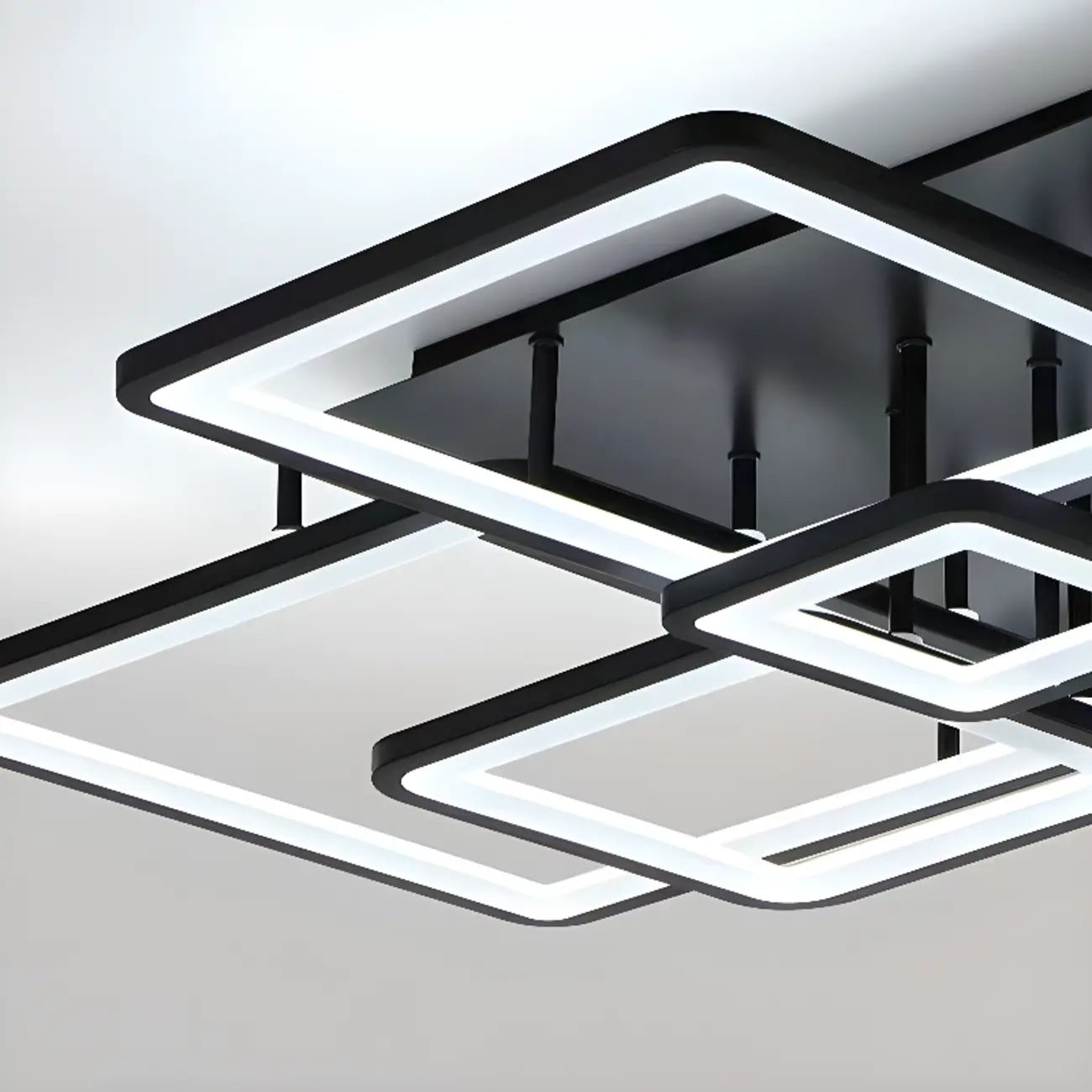 Plafonnier semi-encastré carré à LED pour salon