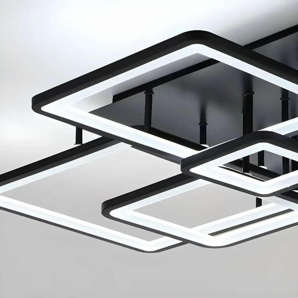 Plafonnier semi-encastré carré à LED pour salon