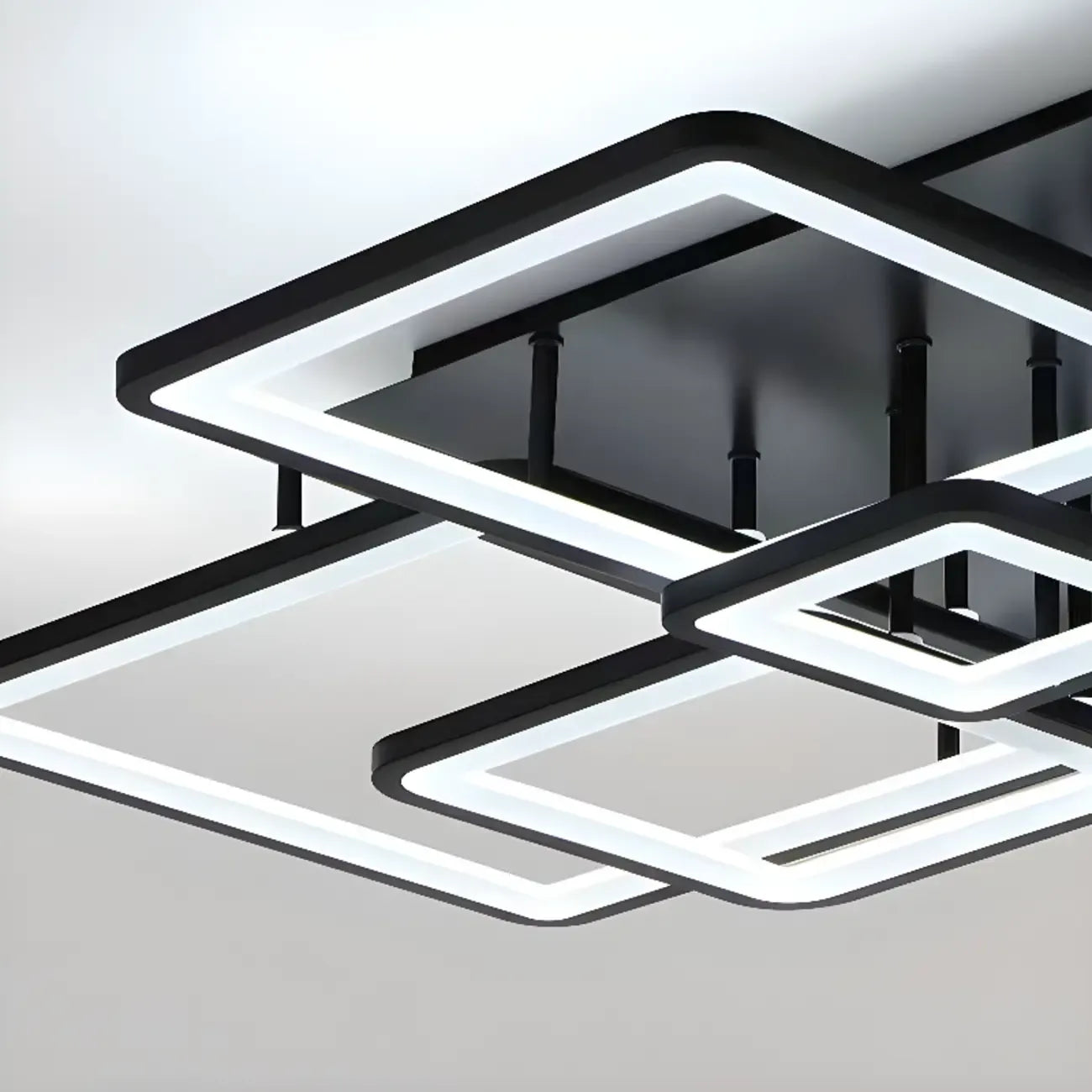 Plafonnier semi-encastré carré à LED pour salon