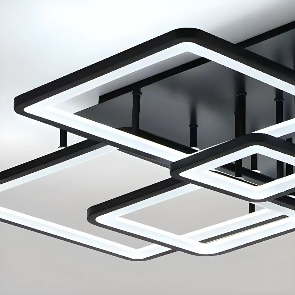 Plafonnier semi-encastré carré à LED pour salon