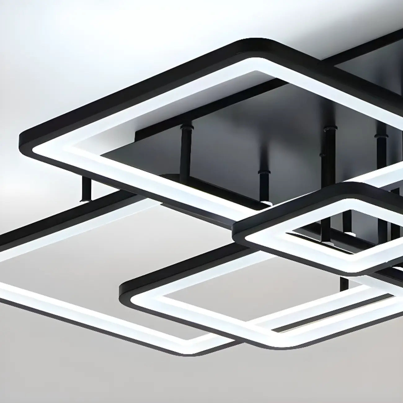 Plafonnier semi-encastré carré à LED pour salon