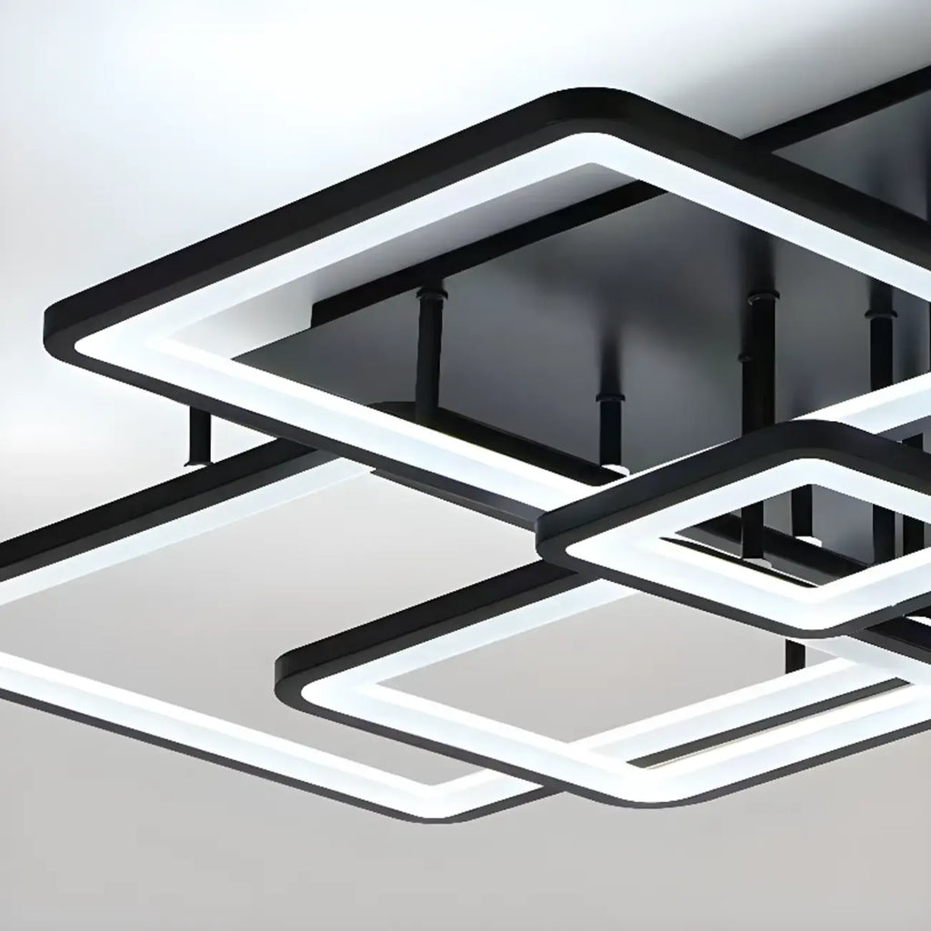 Plafonnier semi-encastré carré à LED pour salon