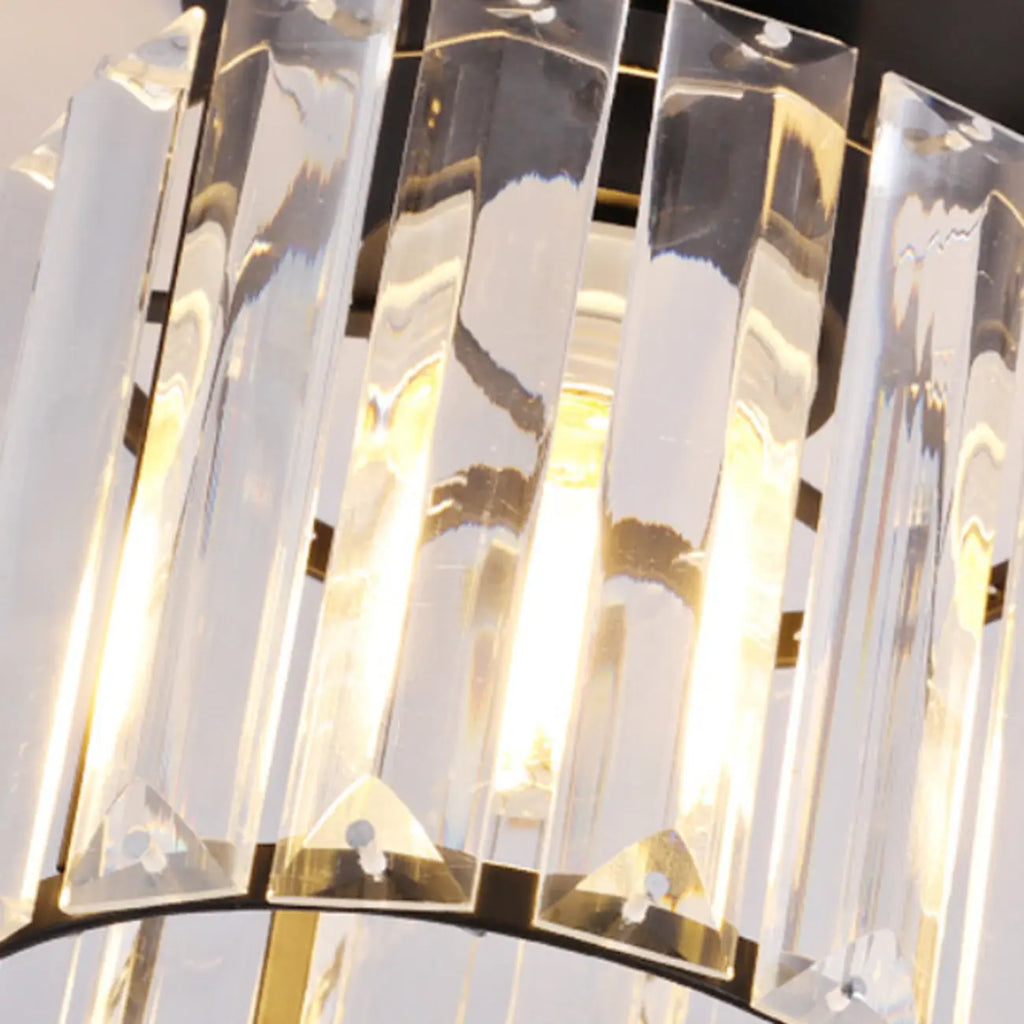 Plafonnier semi-encastré élégant en cristal pour salon