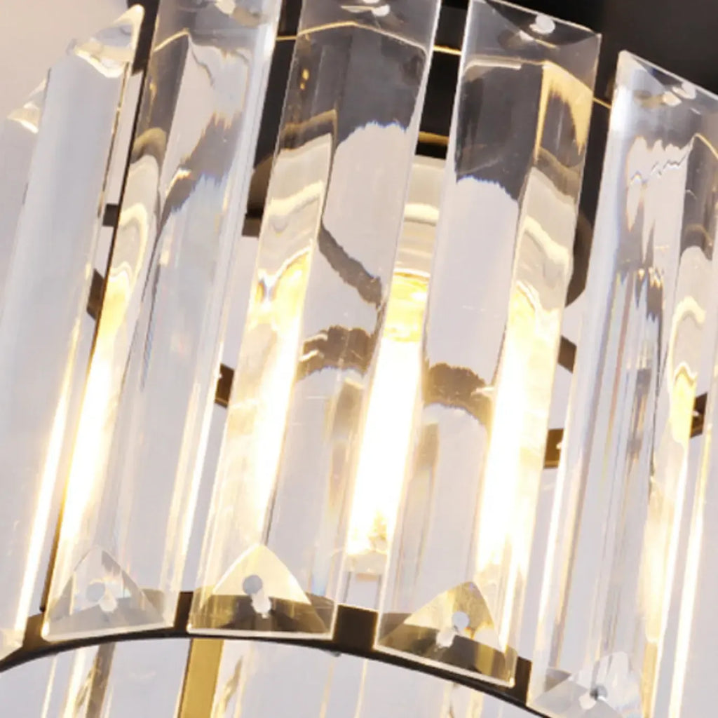 Plafonnier semi-encastré élégant en cristal pour salon