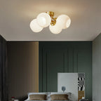 Plafonnier semi-encastré moderne à globe pour chambre à coucher
