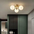 Plafonnier semi-encastré moderne à globe pour chambre à coucher