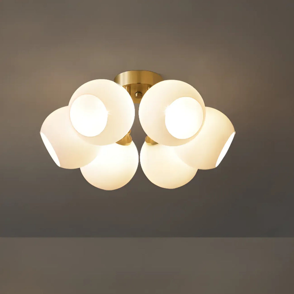 Plafonnier semi-encastré moderne à globe pour chambre à coucher