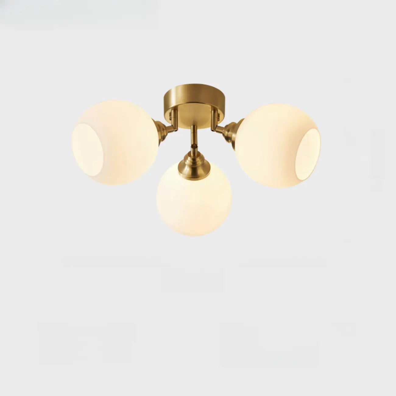 Plafonnier semi-encastré moderne à globe pour chambre à coucher